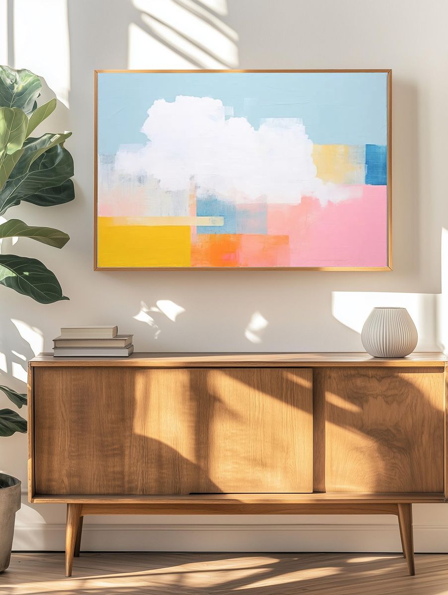 Pastel Cloud Abstract Poster. — room view 3