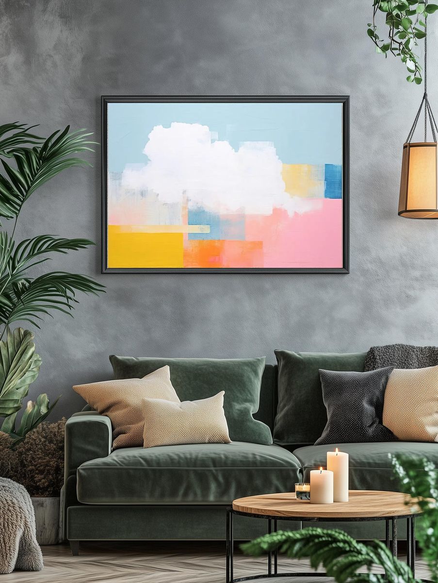 Pastel Cloud Abstract Poster. — room view 4