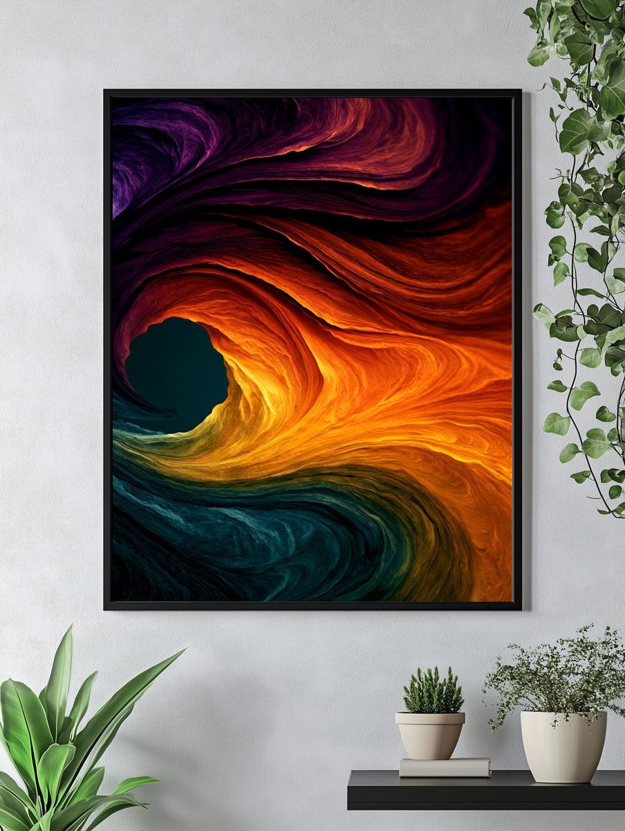 Vibrant Color Wave Abstract Poster. — room view 4