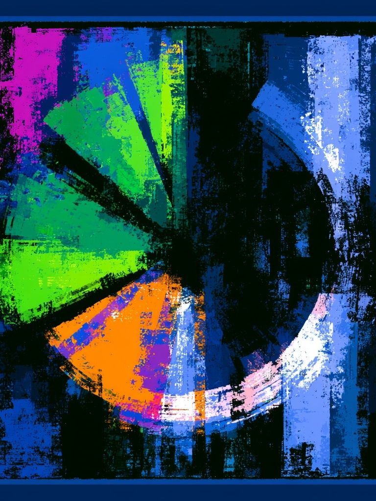 Neon Color Wheel Abstract Poster. poster — abstract art