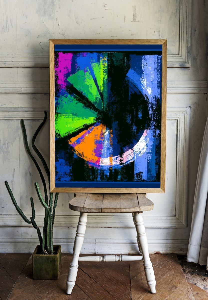 Neon Color Wheel Abstract Poster. room preview