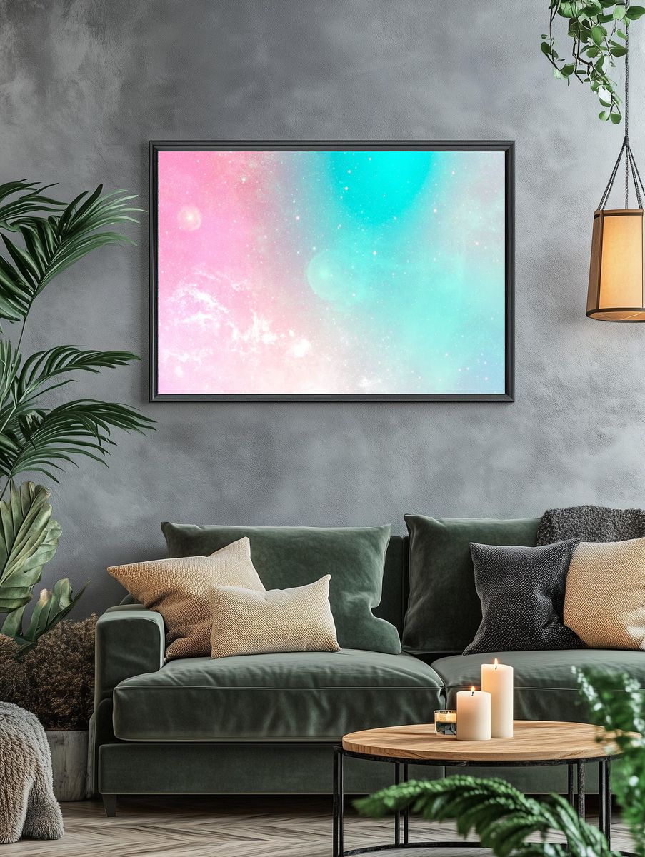 Gradient galaxy patterned background illustration. — room view 4