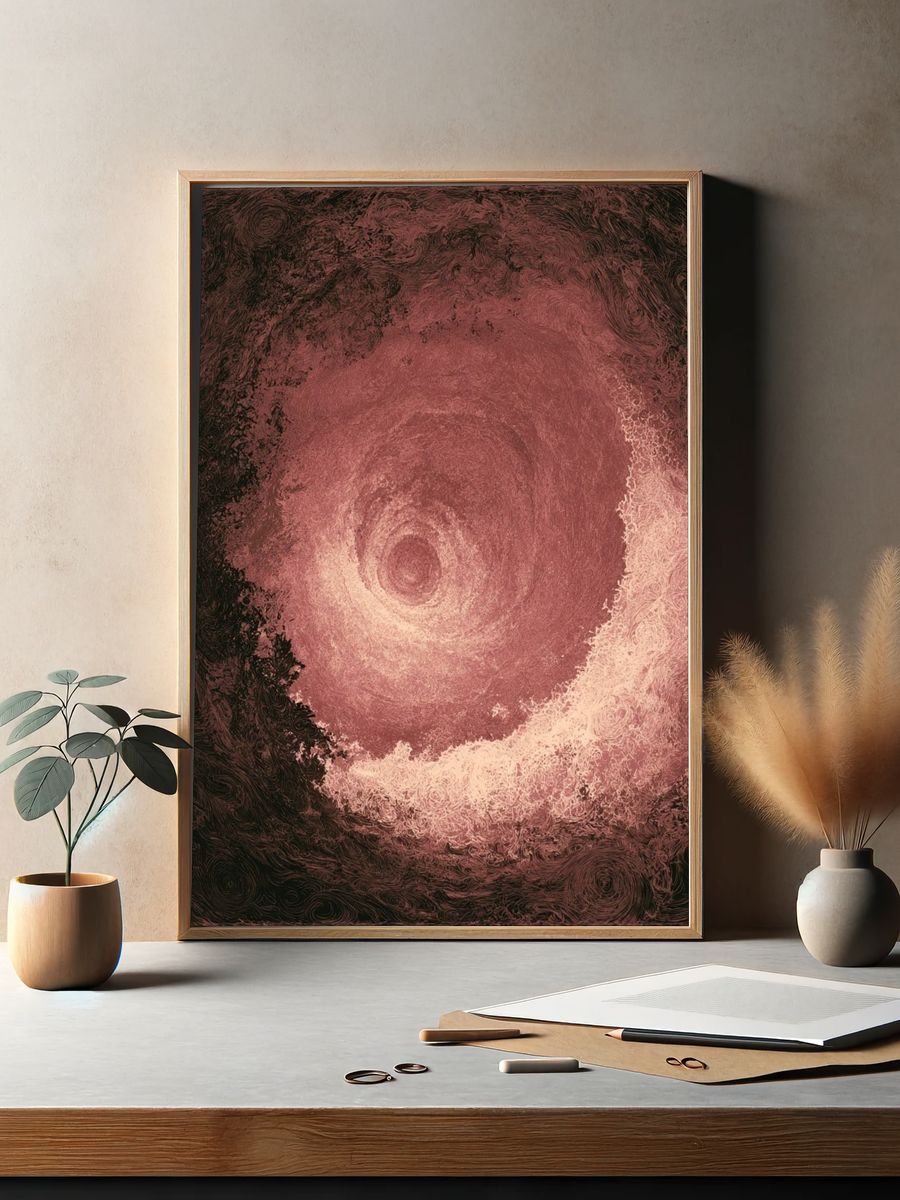 Rose Spiral Abstract Poster. — room view 2