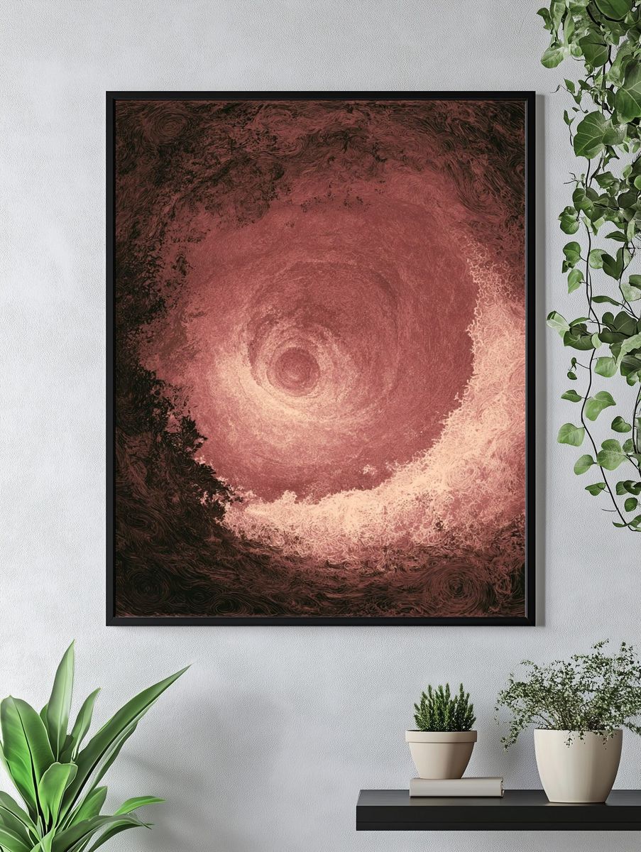 Rose Spiral Abstract Poster. — room view 4