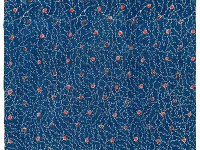 Blue Japanese fabric pattern. Original. poster