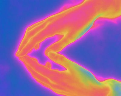 Neon Hands Abstract Poster.