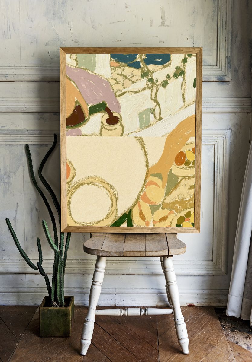 Pastel Abstract Brushwork Poster. room preview