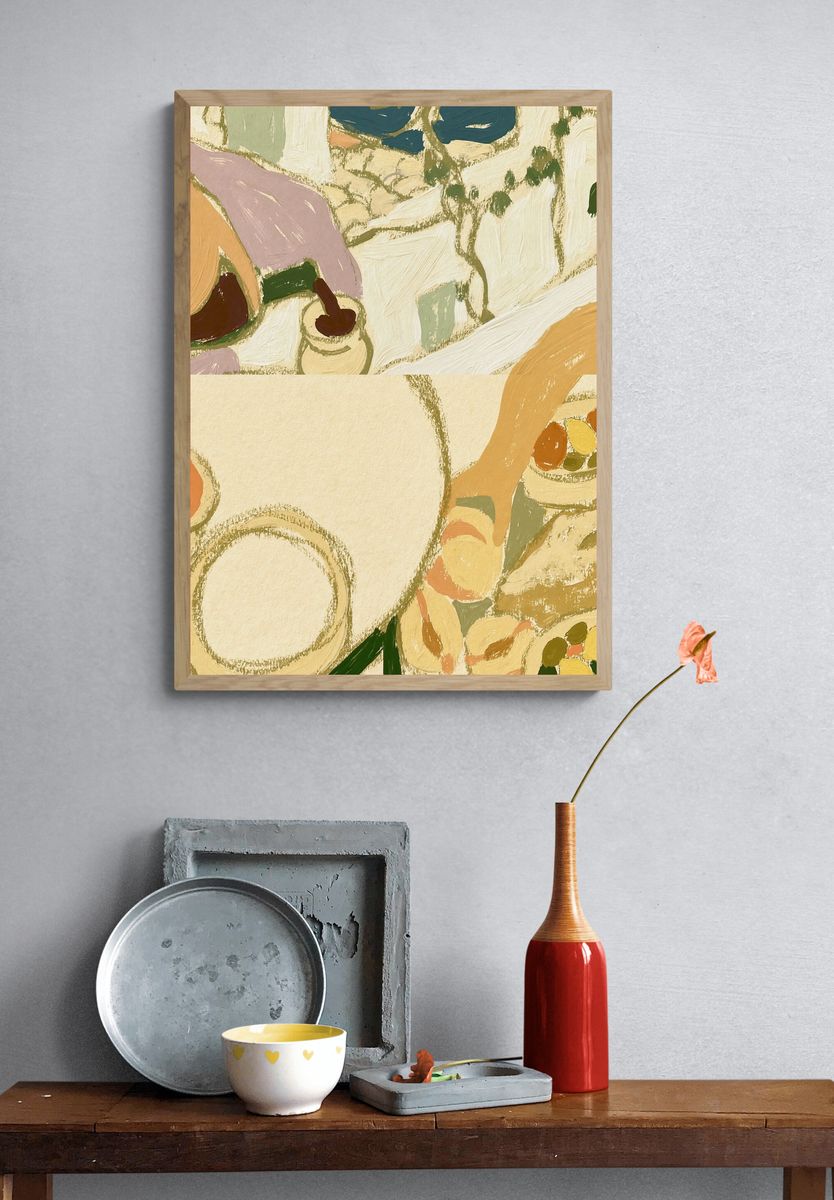 Pastel Abstract Brushwork Poster. — room view 3