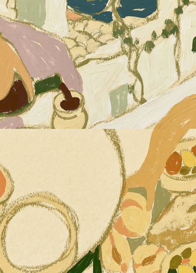 Pastel Abstract Brushwork Poster.