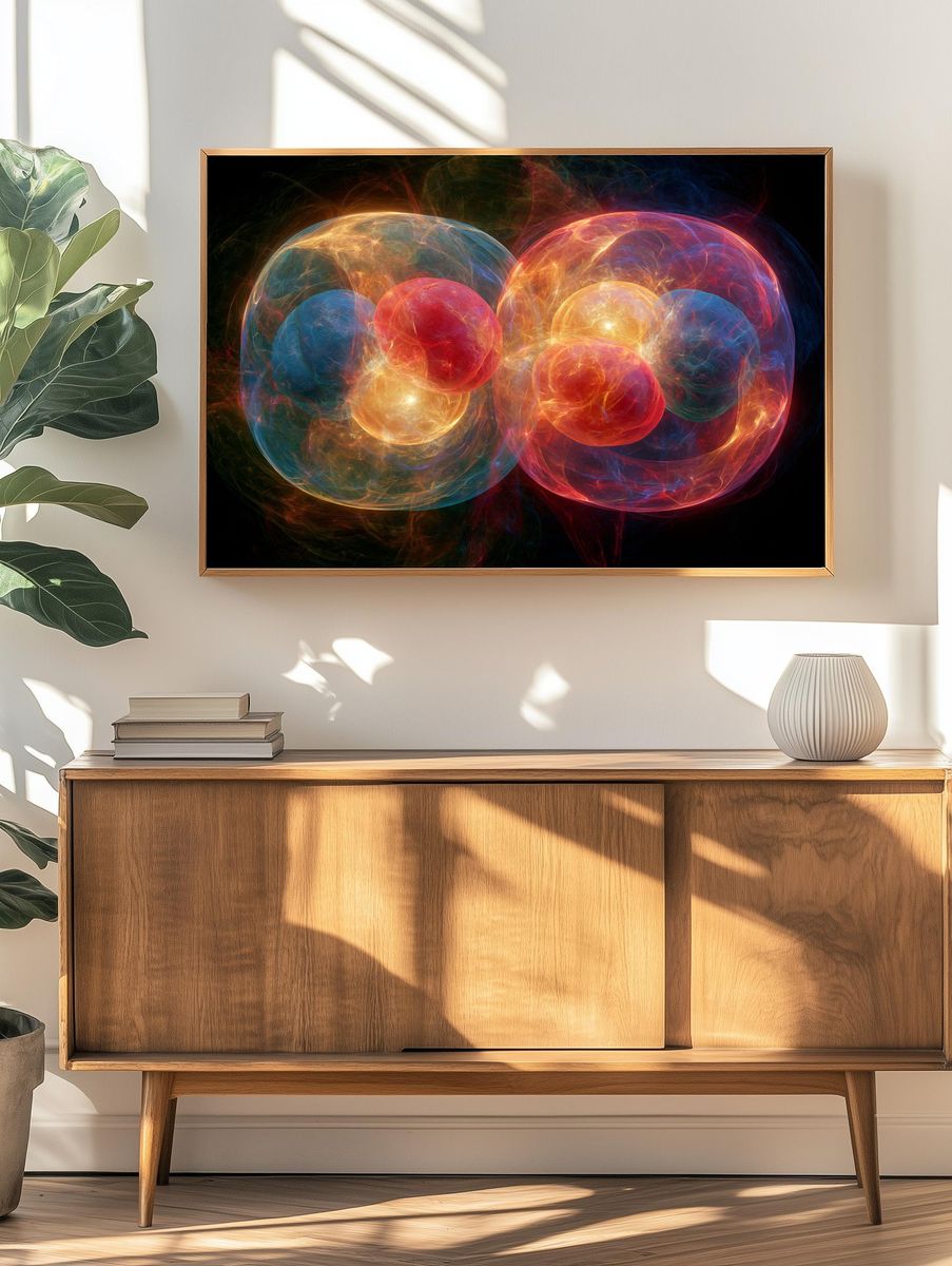 Neon Orbital Energy Abstract Poster. — room view 3
