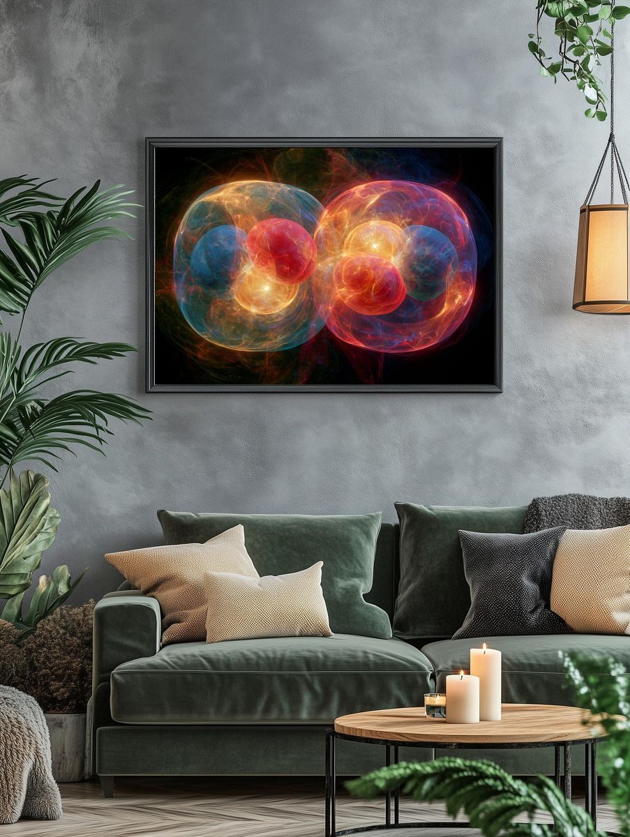 Neon Orbital Energy Abstract Poster. — room view 4