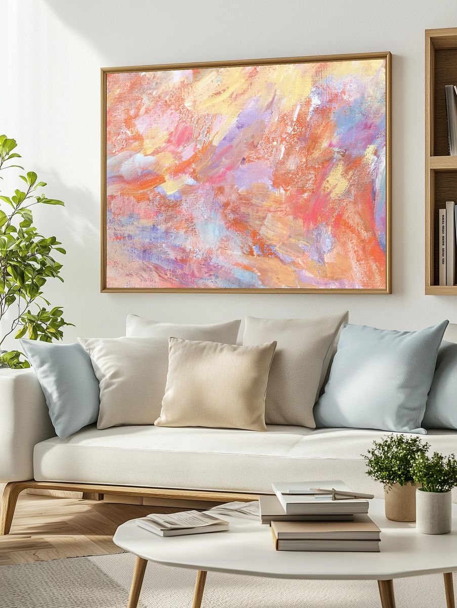 Abstract art canvas , free. — room view 2