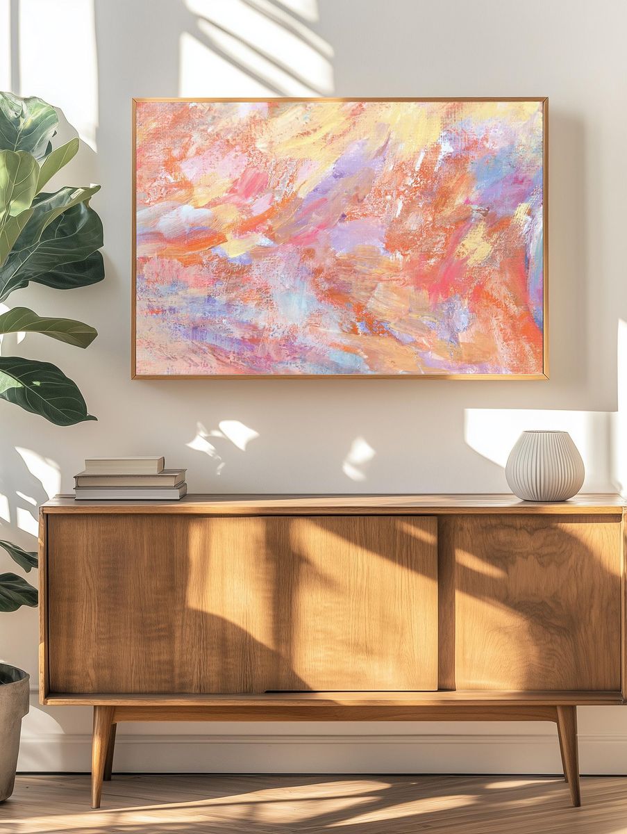 Abstract art canvas , free. — room view 3