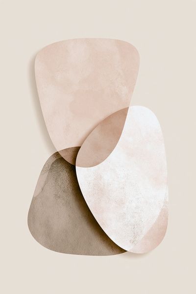 Neutral Organic Shapes Abstract Poster.