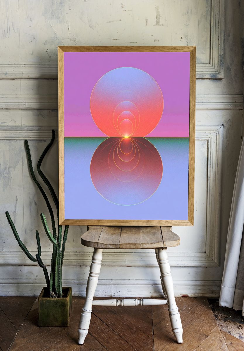 Radiant Orb Abstract Poster. — room view 1