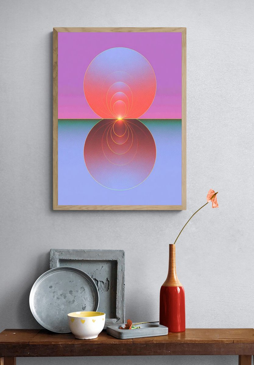 Radiant Orb Abstract Poster. — room view 3