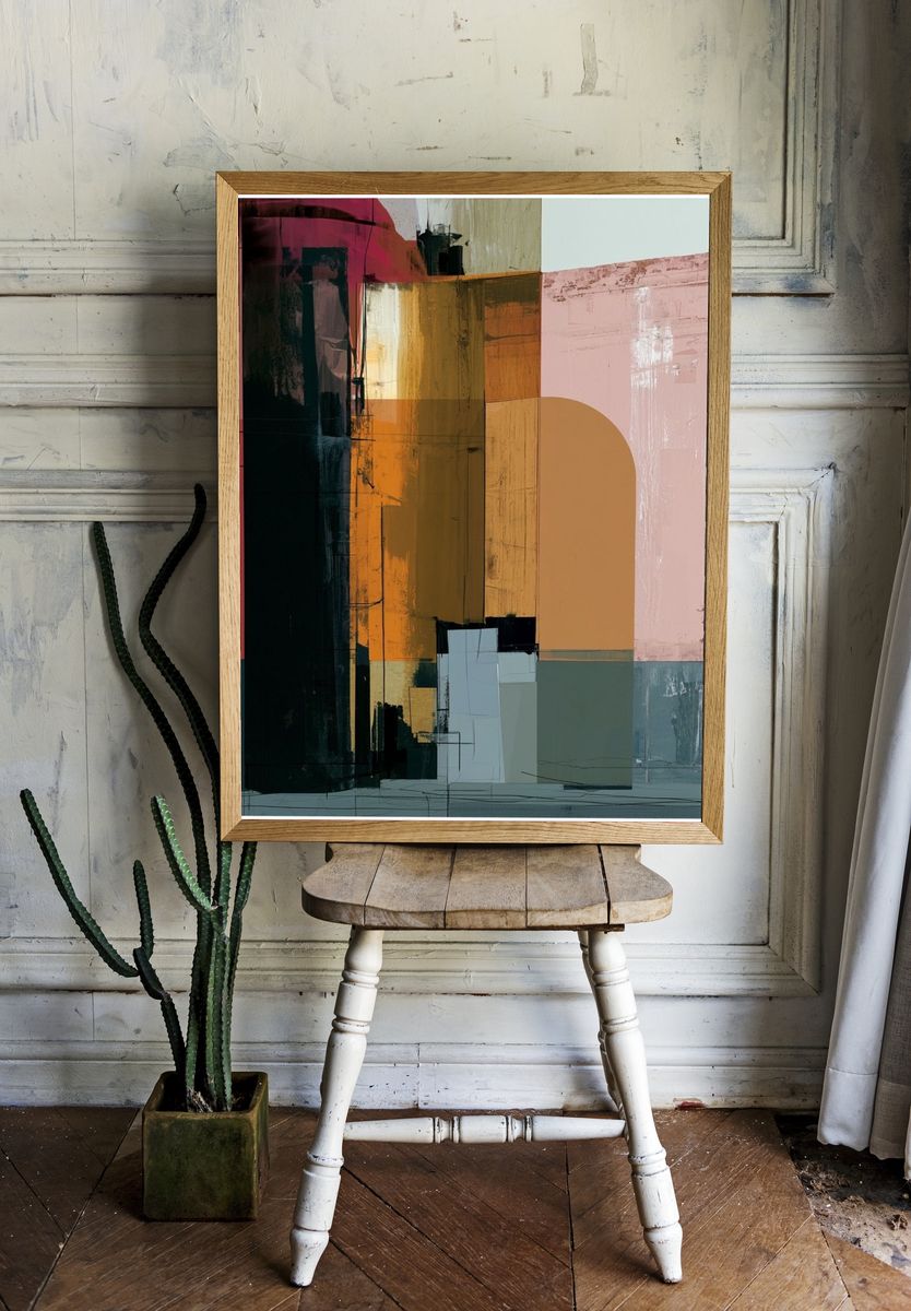 Color Block Abstract Poster. — room view 1