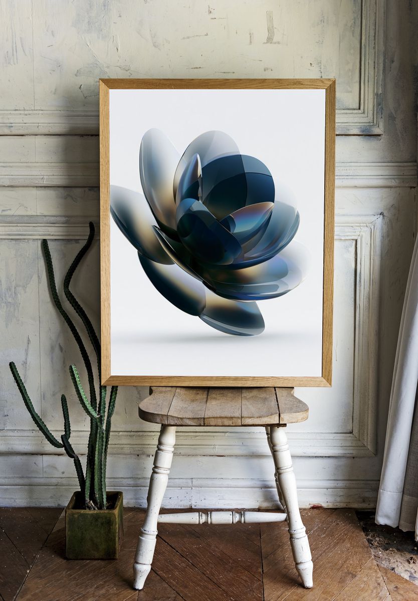 Glass Petal Abstract Poster. room preview