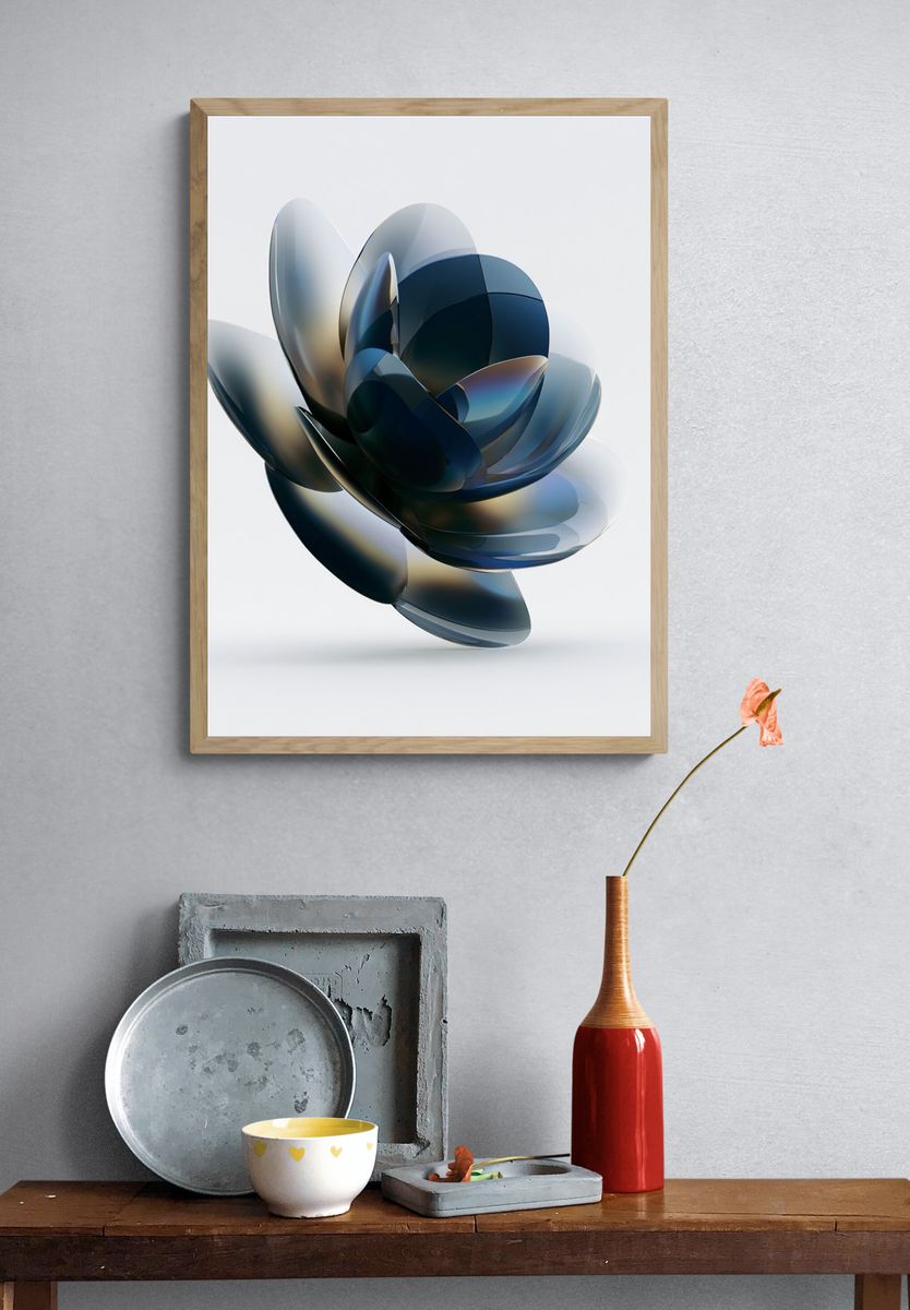 Glass Petal Abstract Poster. — room view 3