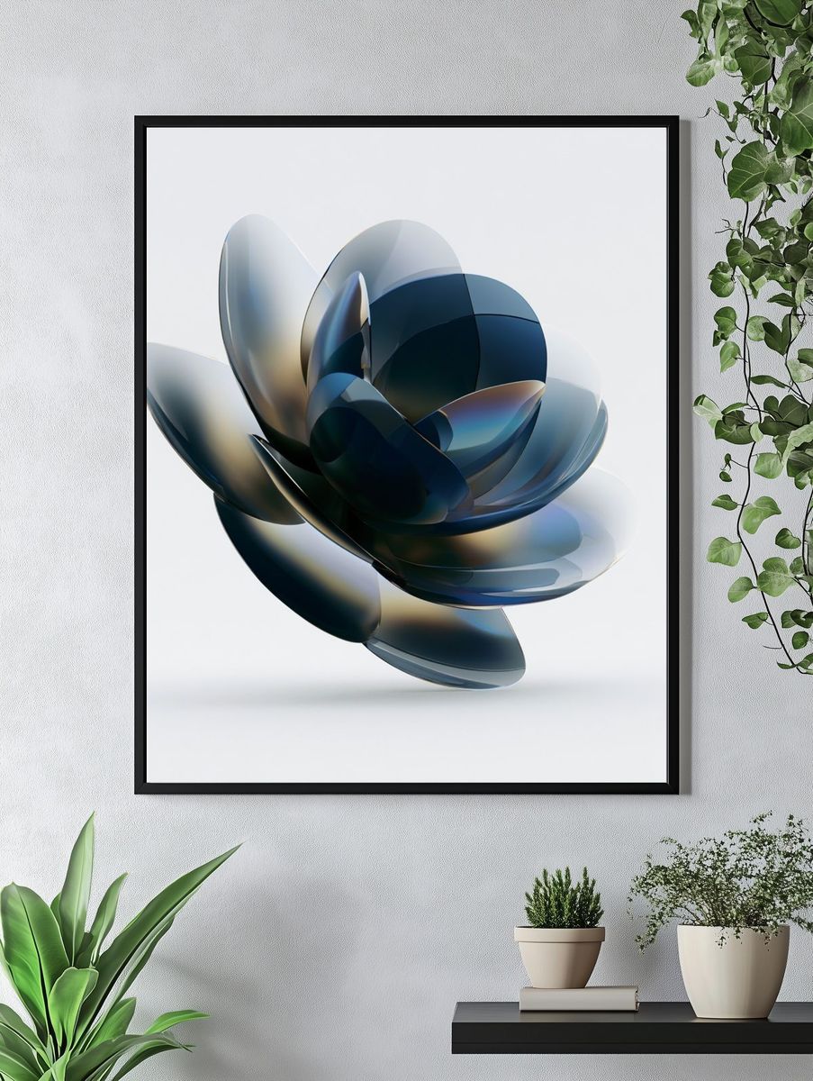 Glass Petal Abstract Poster. — room view 4