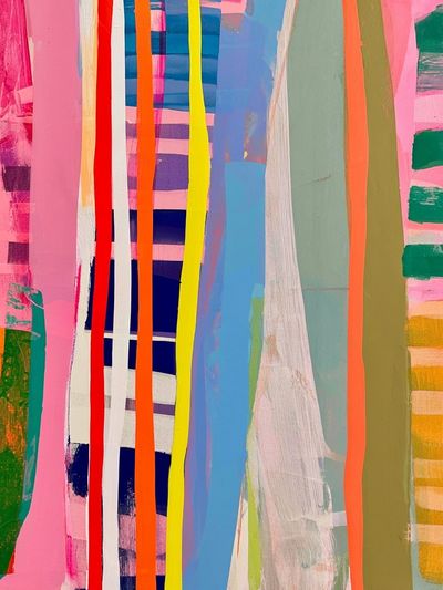 Neon Brushstroke Abstract Poster. poster