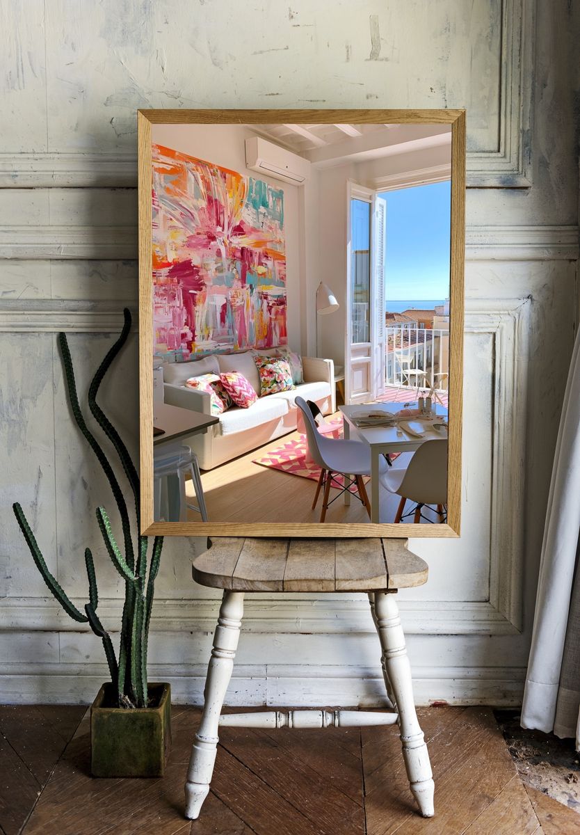 Pink Abstract Interior Poster. room preview