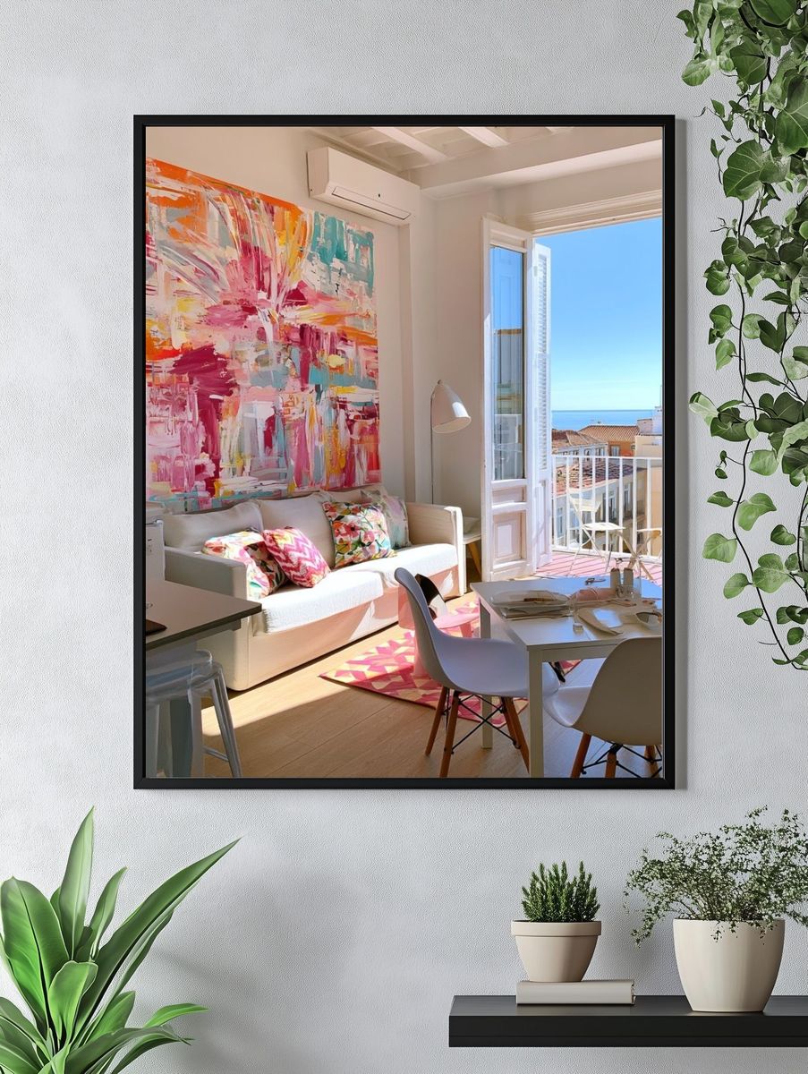 Pink Abstract Interior Poster. — room view 4