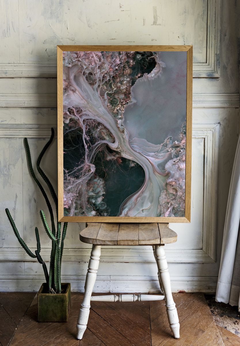 Pastel Marble Flow Abstract Poster. — room view 1