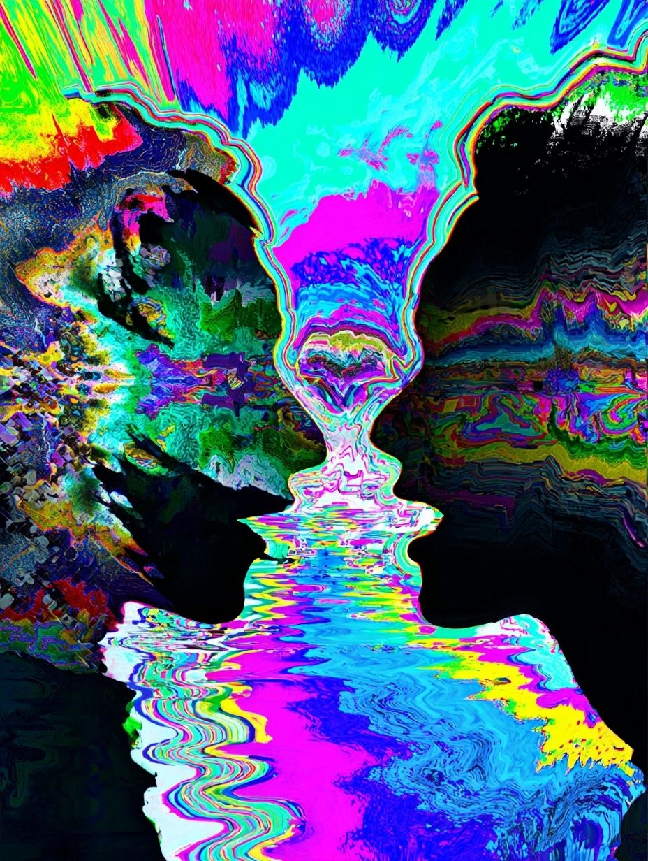 Neon Glitch Abstract Poster. poster detail