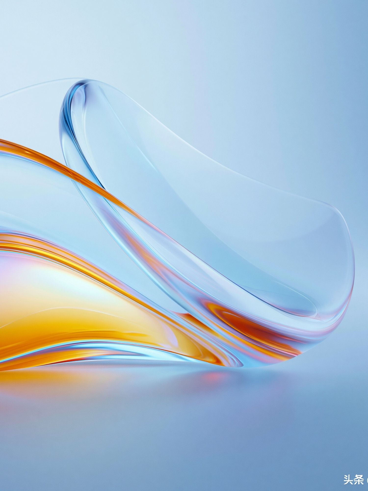 Blue Glass Wave Abstract Poster. poster — abstract art