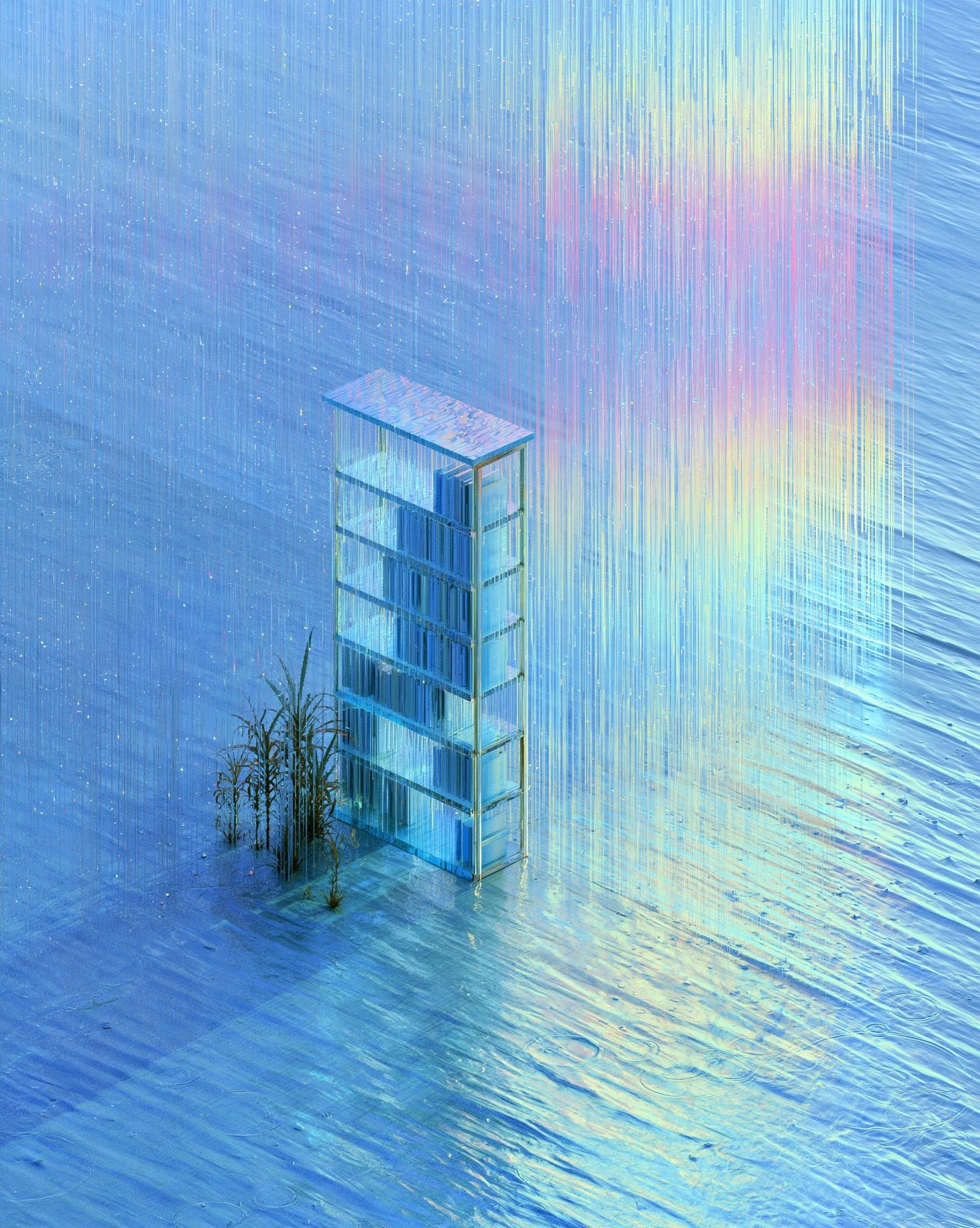 Dreamlike Glass Tower Abstract Print. poster detail