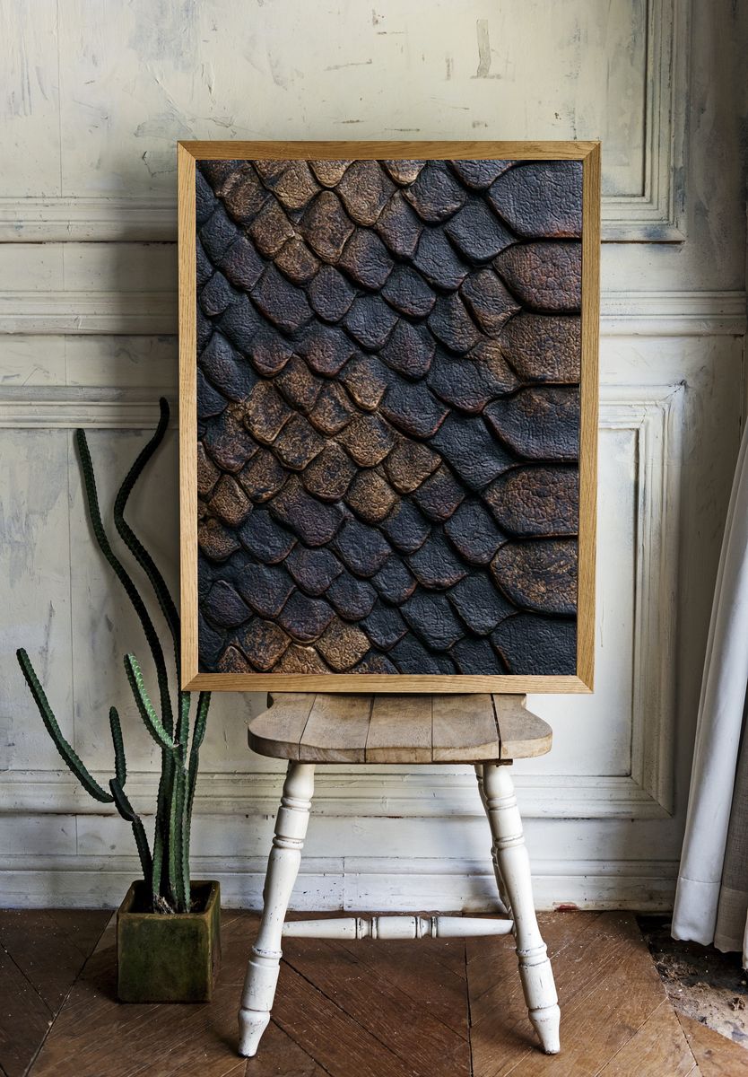 Dragon Scale Texture Abstract Print. room preview