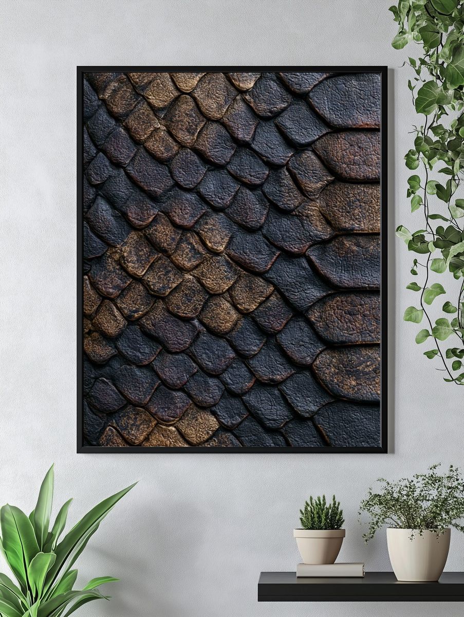 Dragon Scale Texture Abstract Print. — room view 4