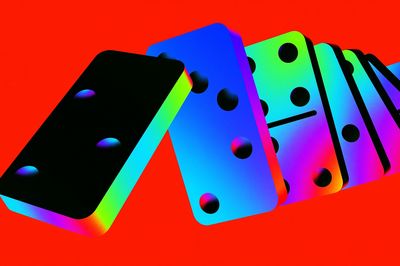 Neon Domino Abstract Poster.