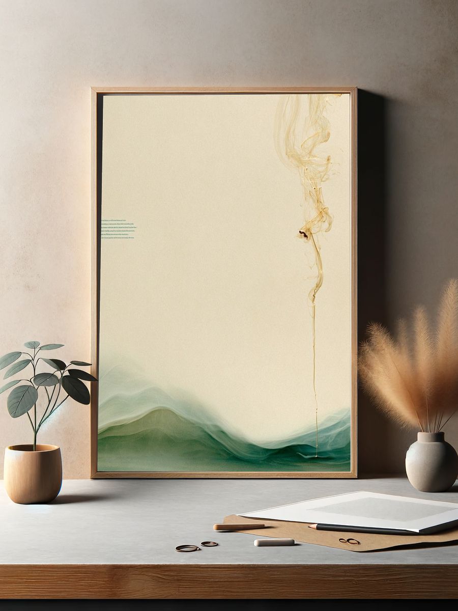 Abstract Mist and Gold Print. — room view 2