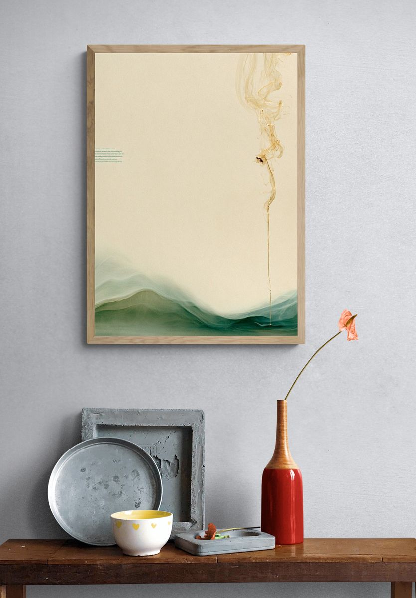 Abstract Mist and Gold Print. — room view 3