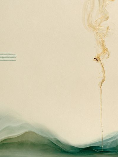 Abstract Mist and Gold Print.