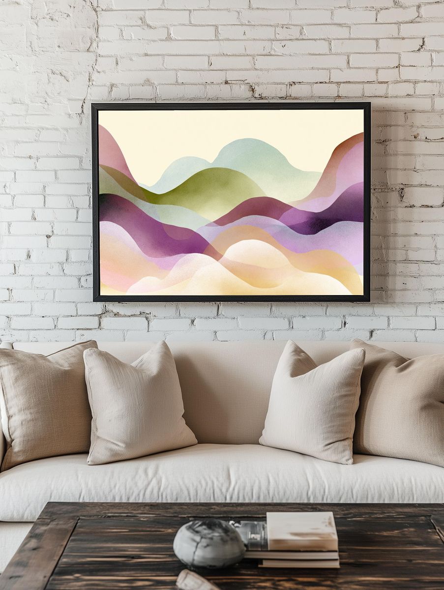 Pastel Abstract Landscape Poster. room preview