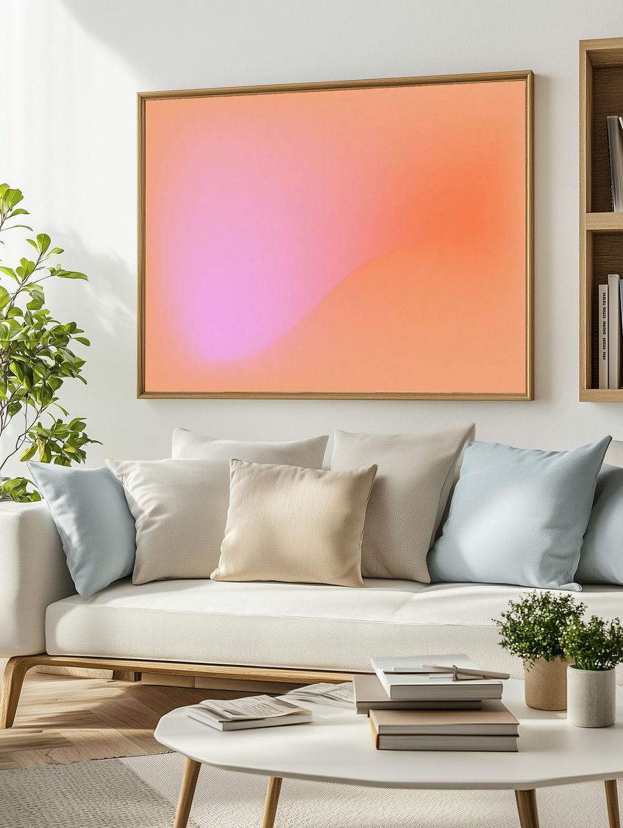 Blur gradient abstract pink orange. — room view 2