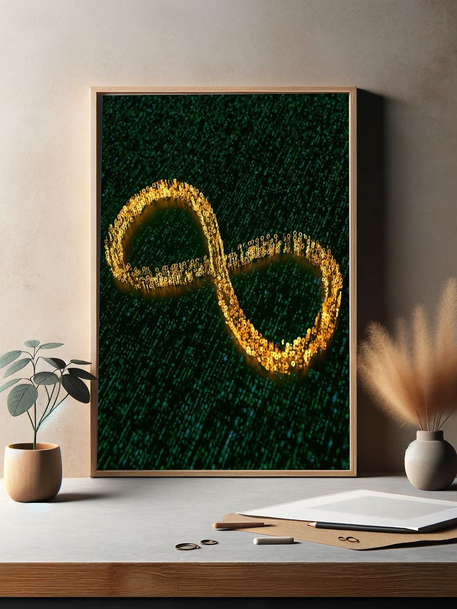 Golden Infinity Abstract Poster. — room view 2