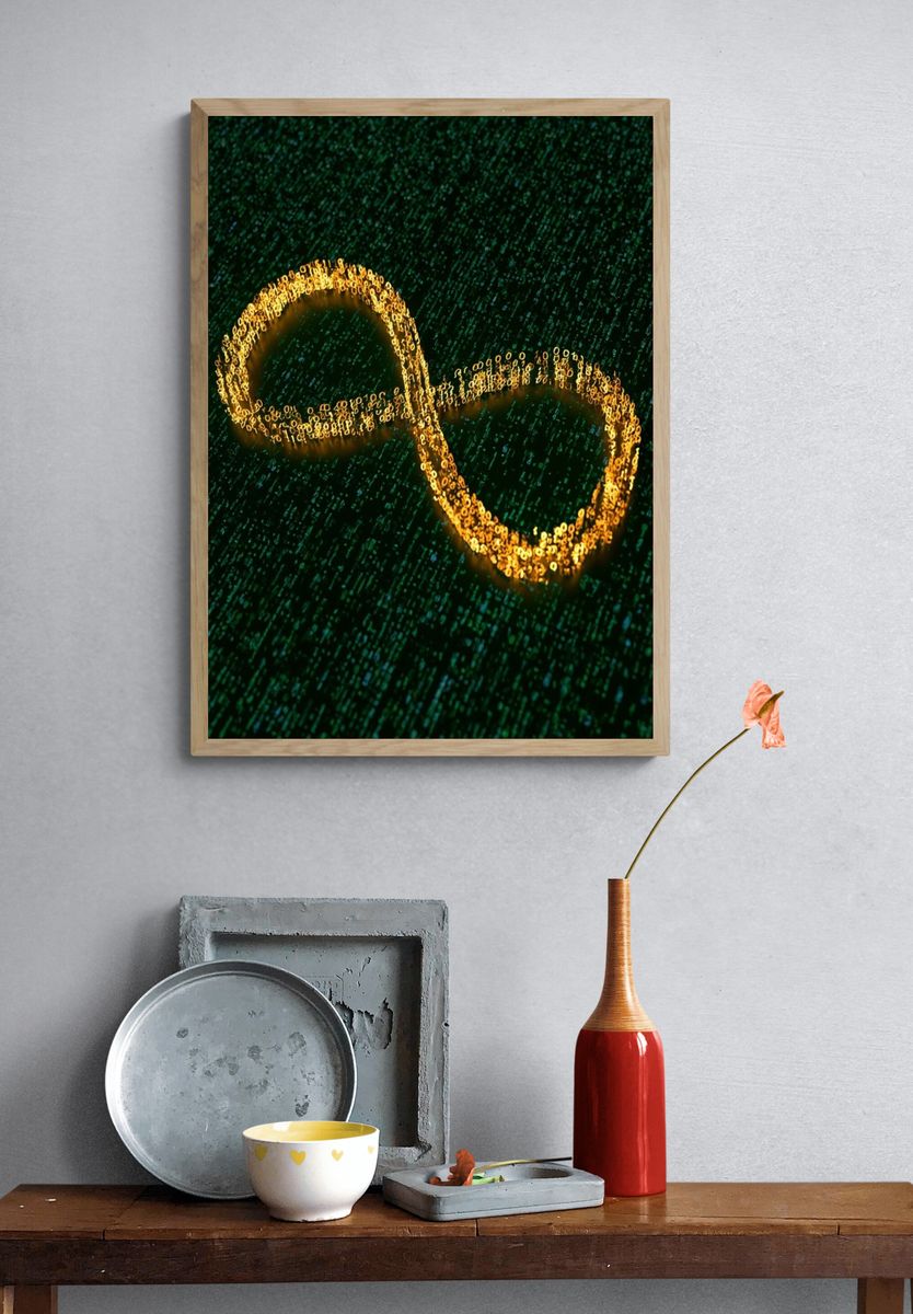 Golden Infinity Abstract Poster. — room view 3