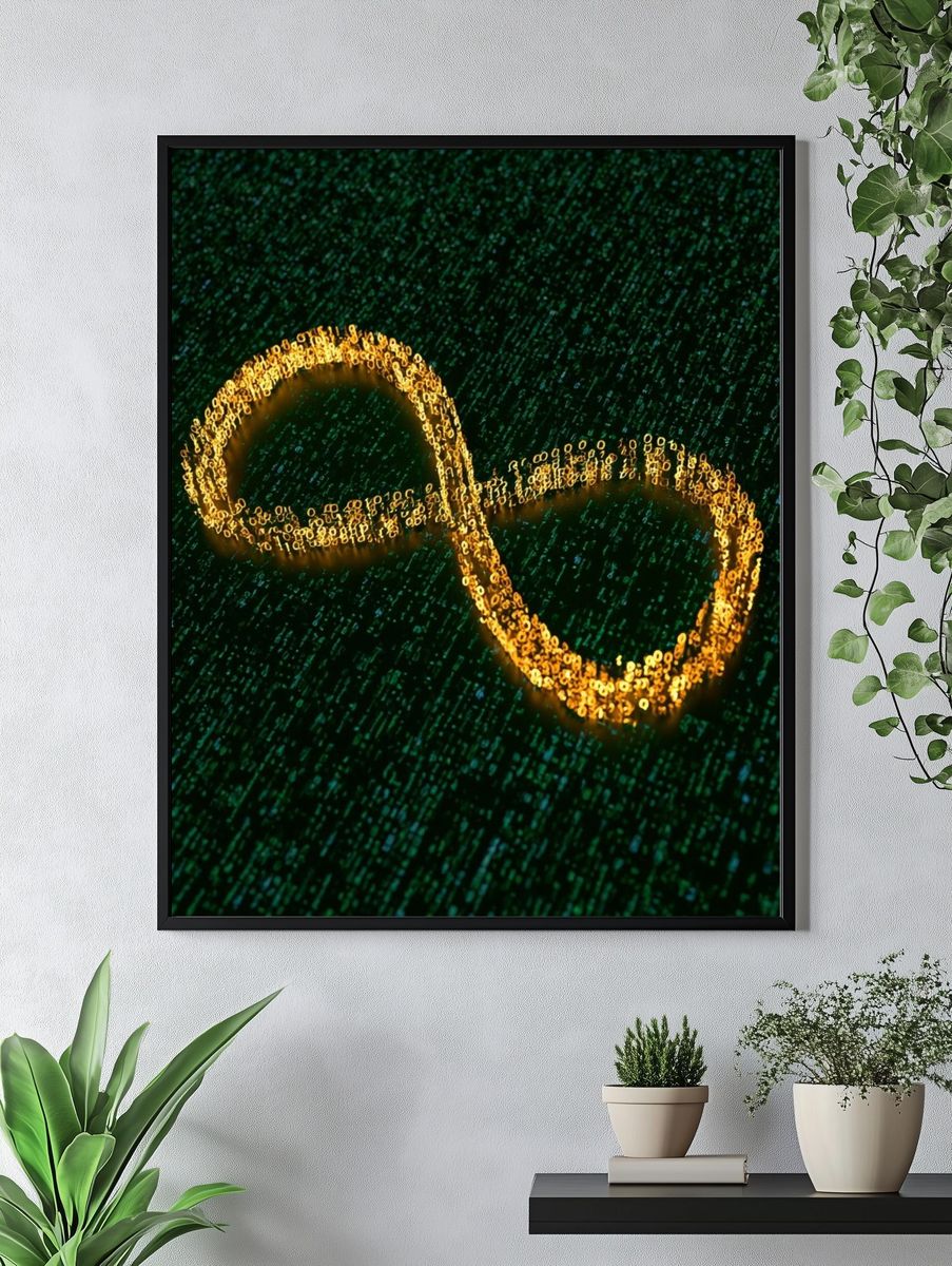 Golden Infinity Abstract Poster. — room view 4