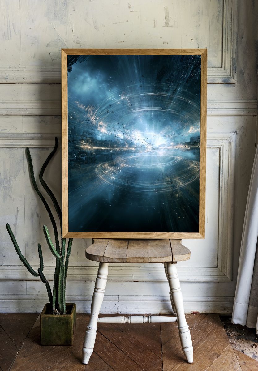 Cosmic Portal Abstract Print. — room view 1