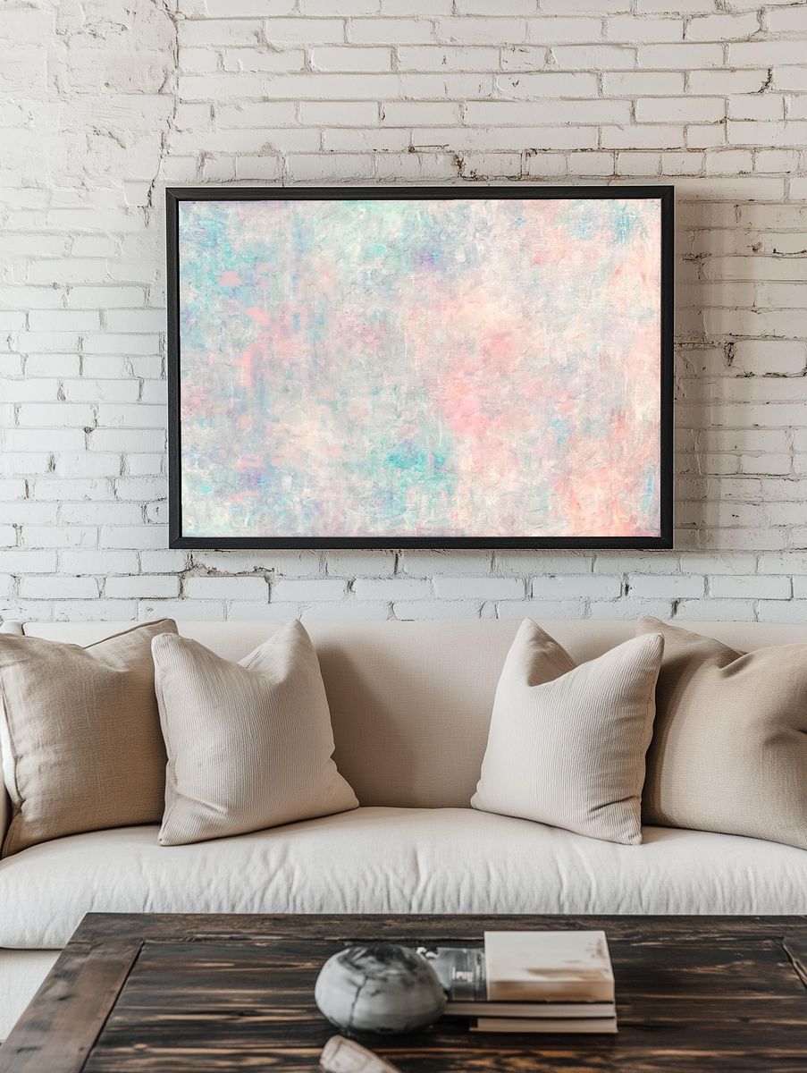Pastel grungy concrete wall background. — room view 1
