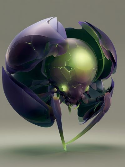 Glowing Orbital Bloom Abstract Poster.