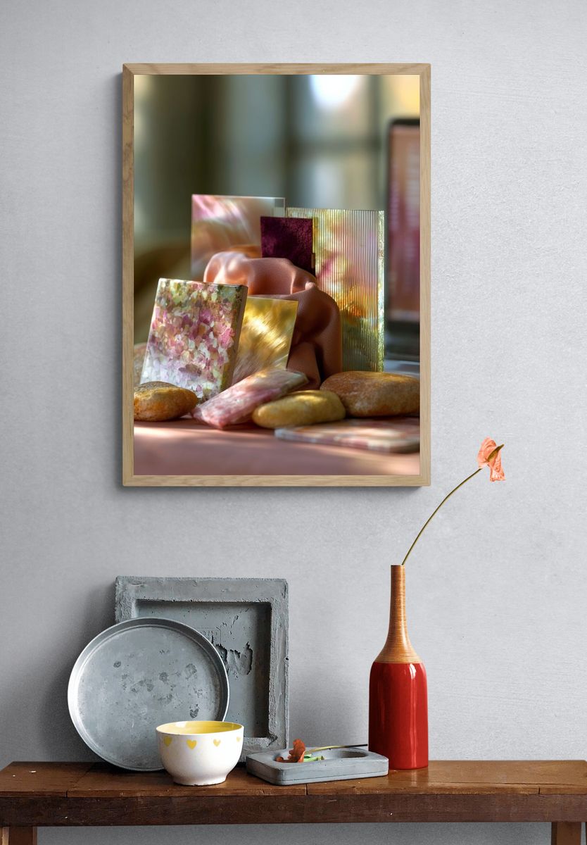 Pastel Still Life Abstract Print. — room view 3