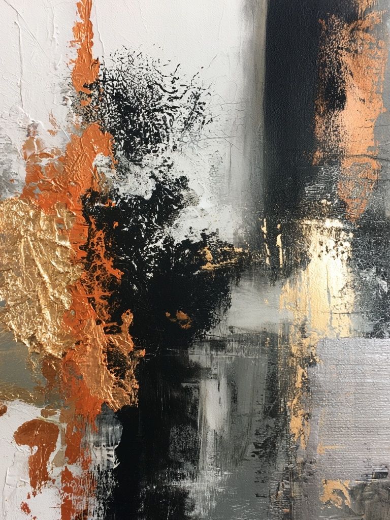 Copper Noir Abstract Poster. poster — abstract art