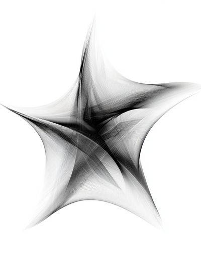 Monochrome Starburst Abstract Poster.
