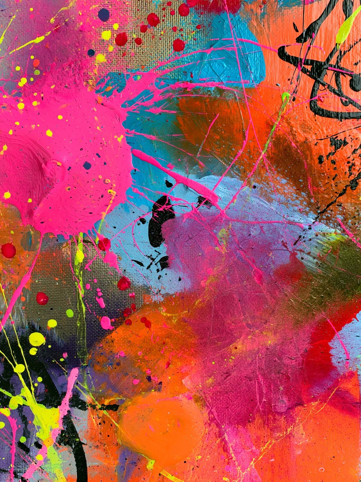 Neon Paint Splash Abstract Poster. poster — abstract art