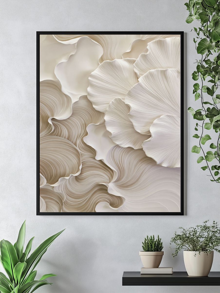 Ivory Flow Abstract Poster. — room view 4